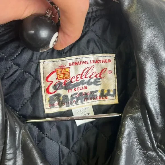 Vintage Excelled Biker Leather Jacket USA Size 42T / XL Tall - Picture 6 of 8